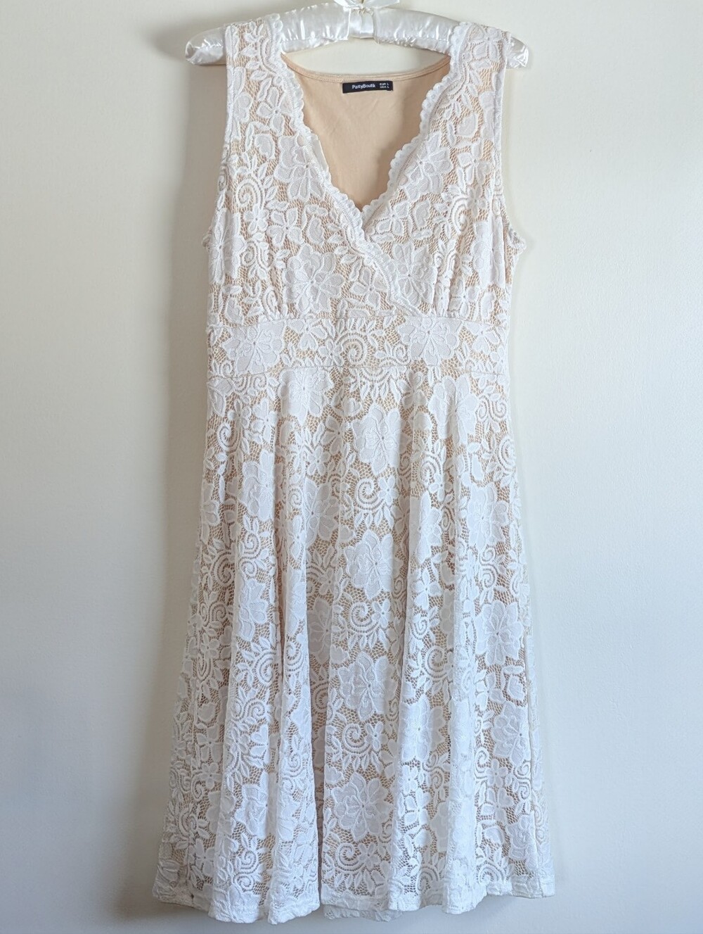 Floral Lace Overlay Fit & Flare Dress